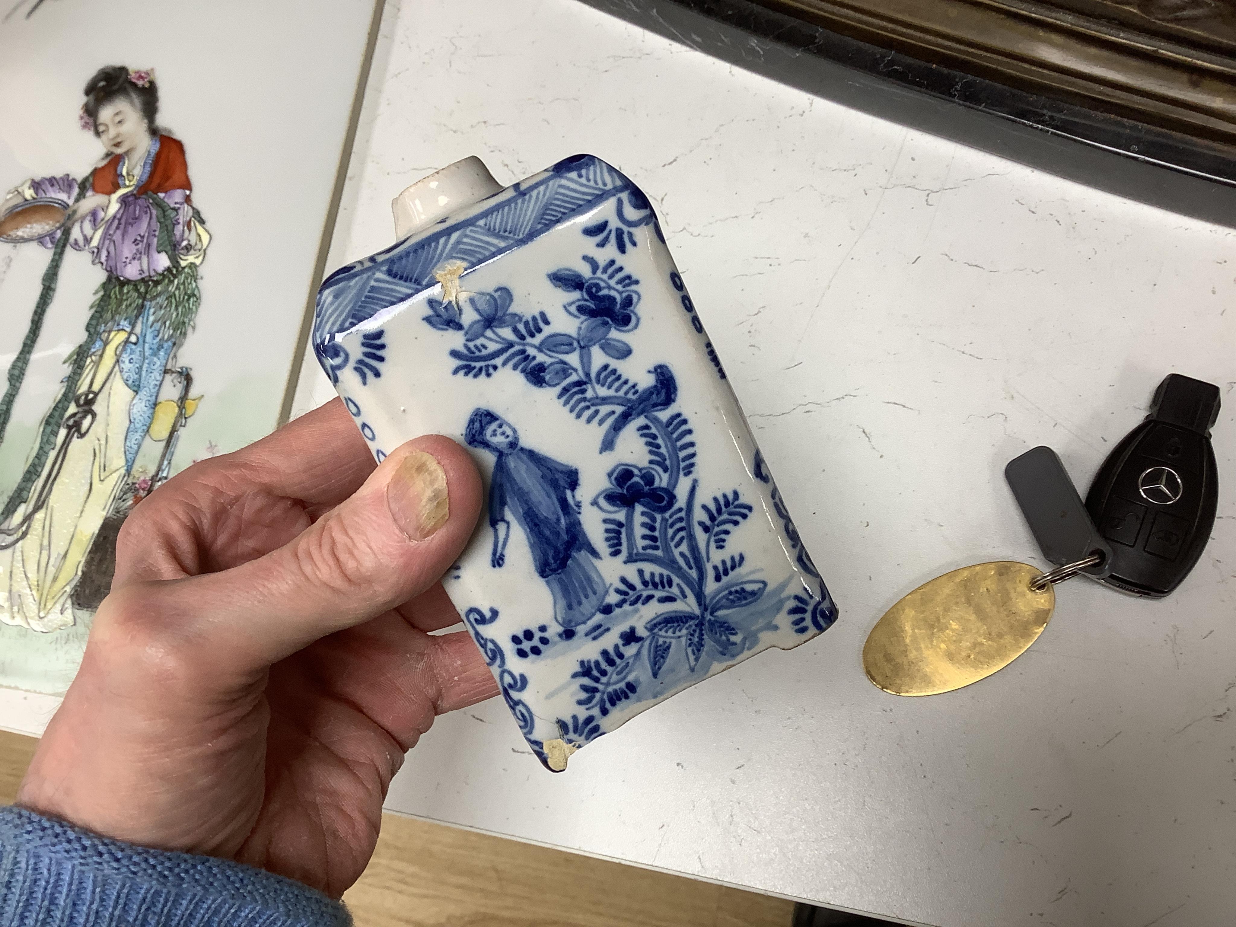 A group of late 18th century cream ware including a tea caddy a slops bowl, a tea bowl and saucer etc. and various 19th-century porcelain and pottery, blue and white tea caddy, 12cm high.